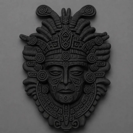 Ancient Aztec Mask, Creepy Stone Mask Wall Decor