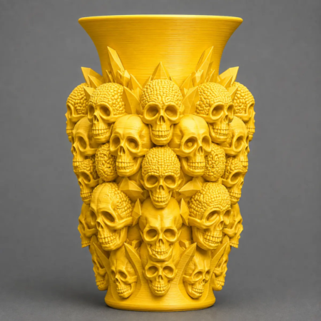 Gothic Creepy Vaze with Skulls, Baroque Home Decor