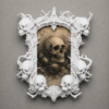 Gothic Photo Frame, Victorian Skull Wall Art