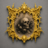 Gothic Photo Frame, Victorian Skull Wall Art