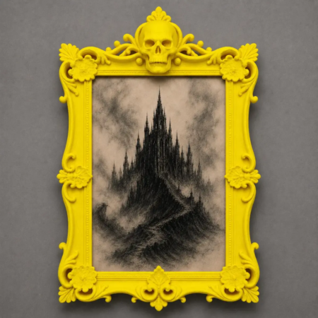 Gothic Style Photo Frame, Victorian Skull Wall Art
