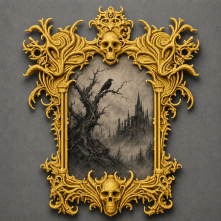 Victorian Skull Wall Art, Gothic Photo Frame